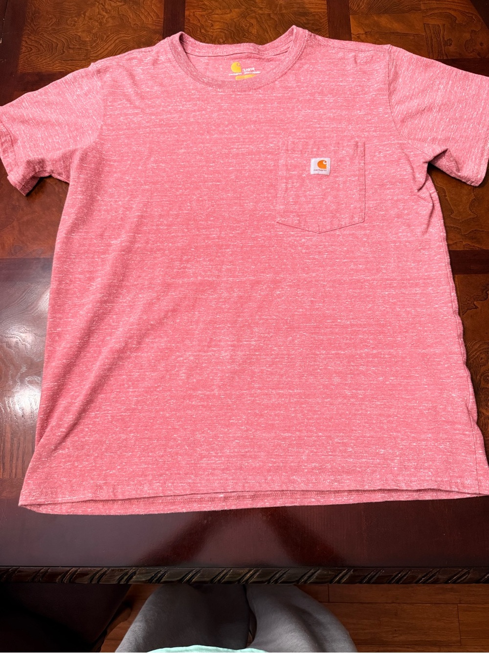 Carhartt Heathered Mauve Pocket Tee with Logo Print
